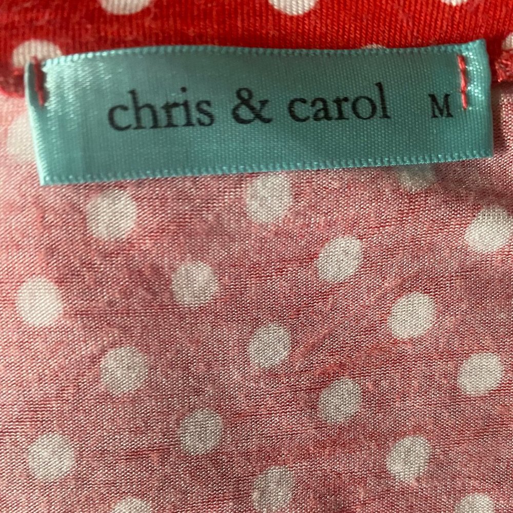 Chris & Carol Women's Red and White Polka Dot Tunic sz M - Picture 2 of 4